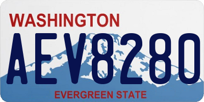 WA license plate AEV8280