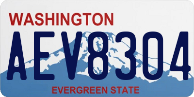 WA license plate AEV8304