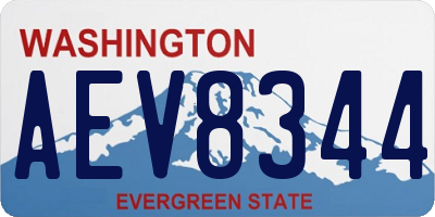 WA license plate AEV8344