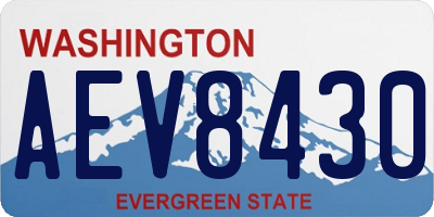 WA license plate AEV8430