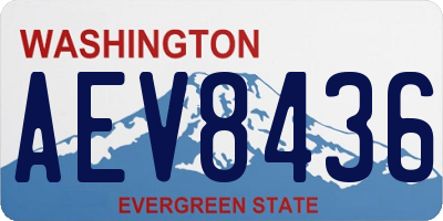 WA license plate AEV8436
