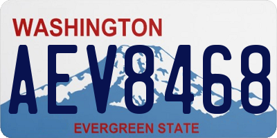 WA license plate AEV8468