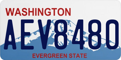 WA license plate AEV8480