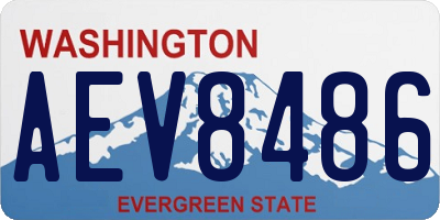 WA license plate AEV8486