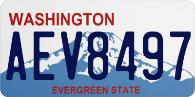 WA license plate AEV8497