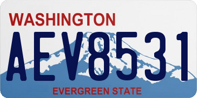 WA license plate AEV8531