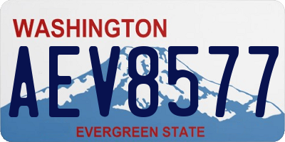 WA license plate AEV8577