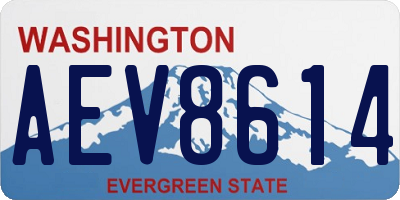 WA license plate AEV8614