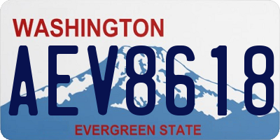 WA license plate AEV8618