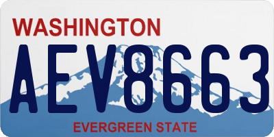 WA license plate AEV8663