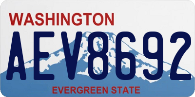 WA license plate AEV8692