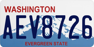 WA license plate AEV8726