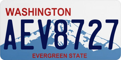 WA license plate AEV8727