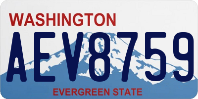 WA license plate AEV8759