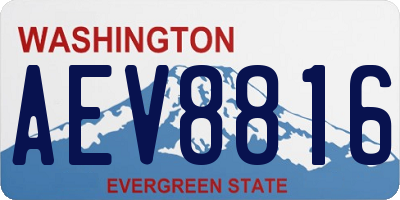 WA license plate AEV8816