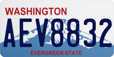 WA license plate AEV8832