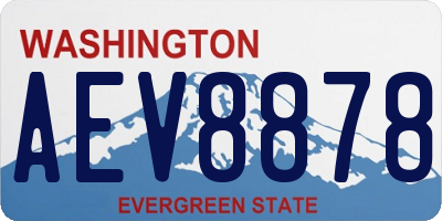 WA license plate AEV8878