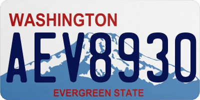 WA license plate AEV8930