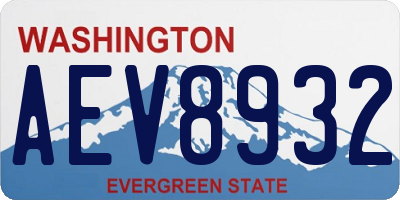 WA license plate AEV8932