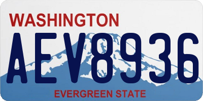 WA license plate AEV8936