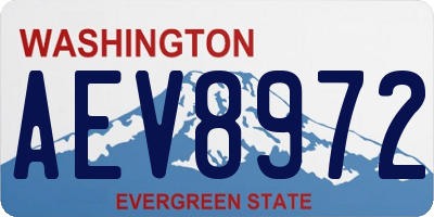 WA license plate AEV8972