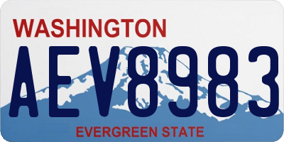 WA license plate AEV8983