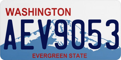 WA license plate AEV9053