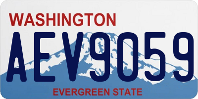 WA license plate AEV9059