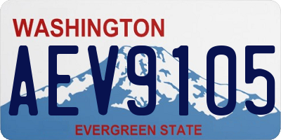 WA license plate AEV9105