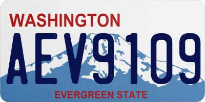 WA license plate AEV9109
