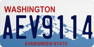 WA license plate AEV9114