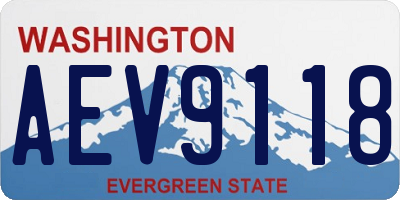 WA license plate AEV9118