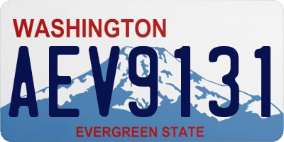 WA license plate AEV9131