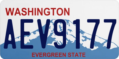 WA license plate AEV9177