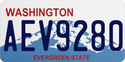 WA license plate AEV9280