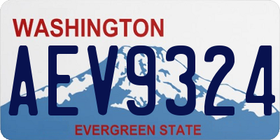WA license plate AEV9324