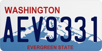 WA license plate AEV9331