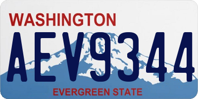 WA license plate AEV9344