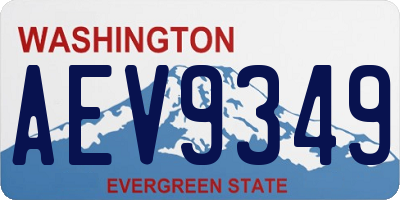 WA license plate AEV9349