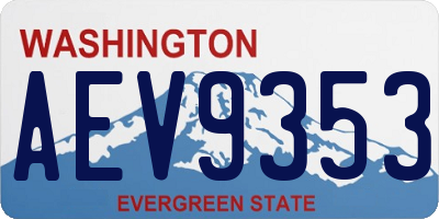 WA license plate AEV9353