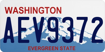 WA license plate AEV9372