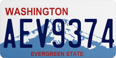 WA license plate AEV9374