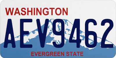 WA license plate AEV9462