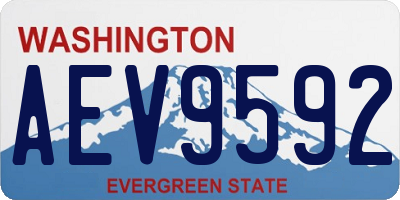 WA license plate AEV9592