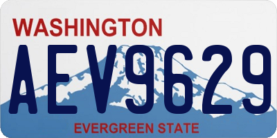 WA license plate AEV9629