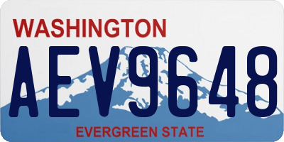 WA license plate AEV9648