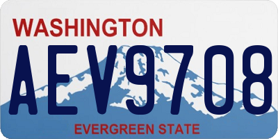 WA license plate AEV9708
