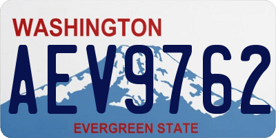 WA license plate AEV9762