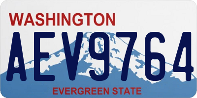 WA license plate AEV9764