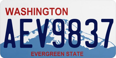 WA license plate AEV9837
